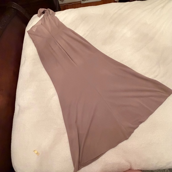 Azazie One Shoulder Tan Dress - Picture 5 of 15